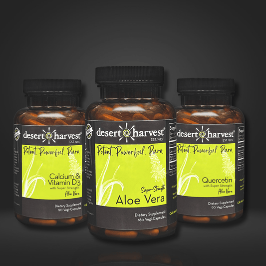 BLADDER SUPPORT BUNDLE - Aloe SSAV 180 + Quercetin + Calcium - Desert Harvest