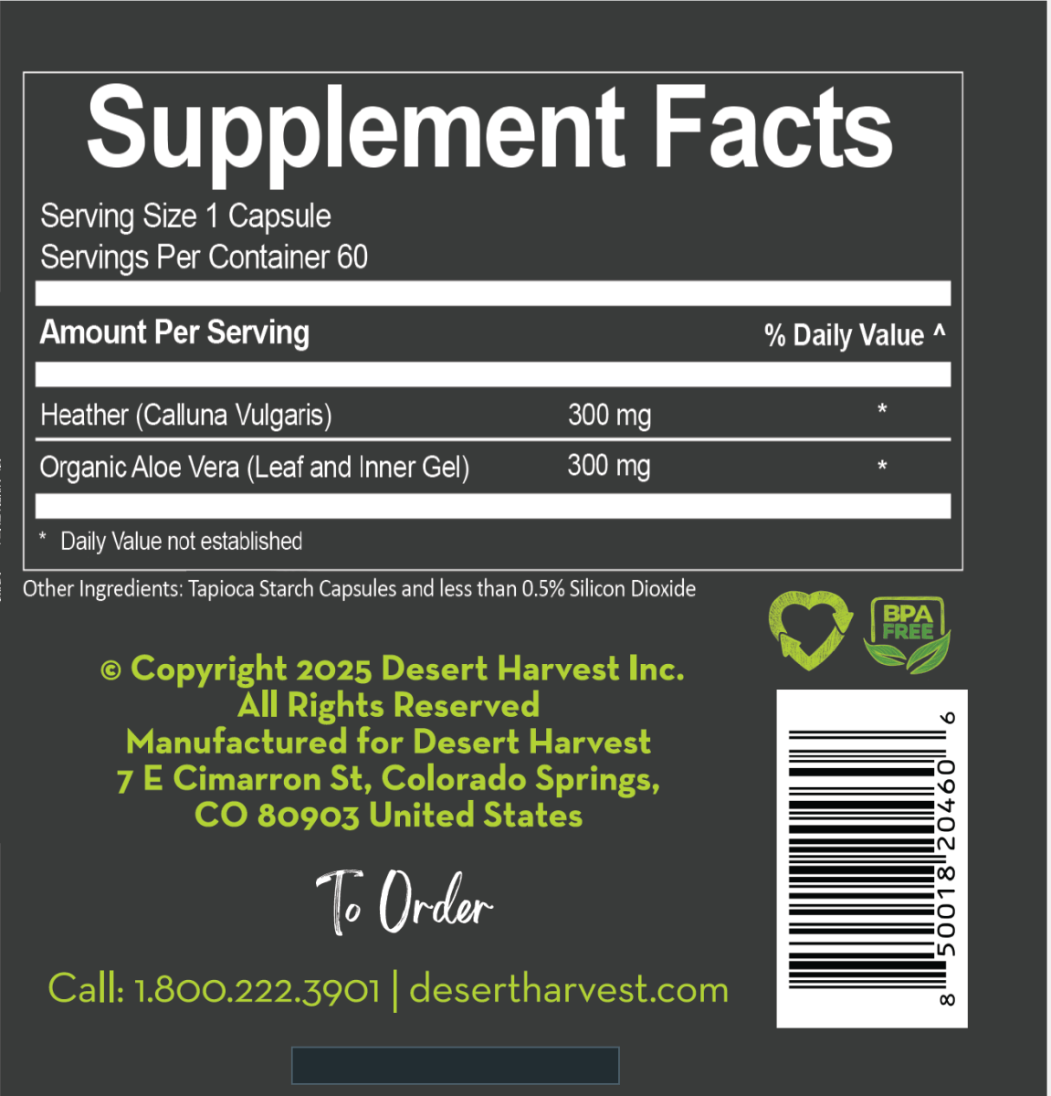 Heather's UTI Defense - Calluna Vulgaris - Desert Harvest