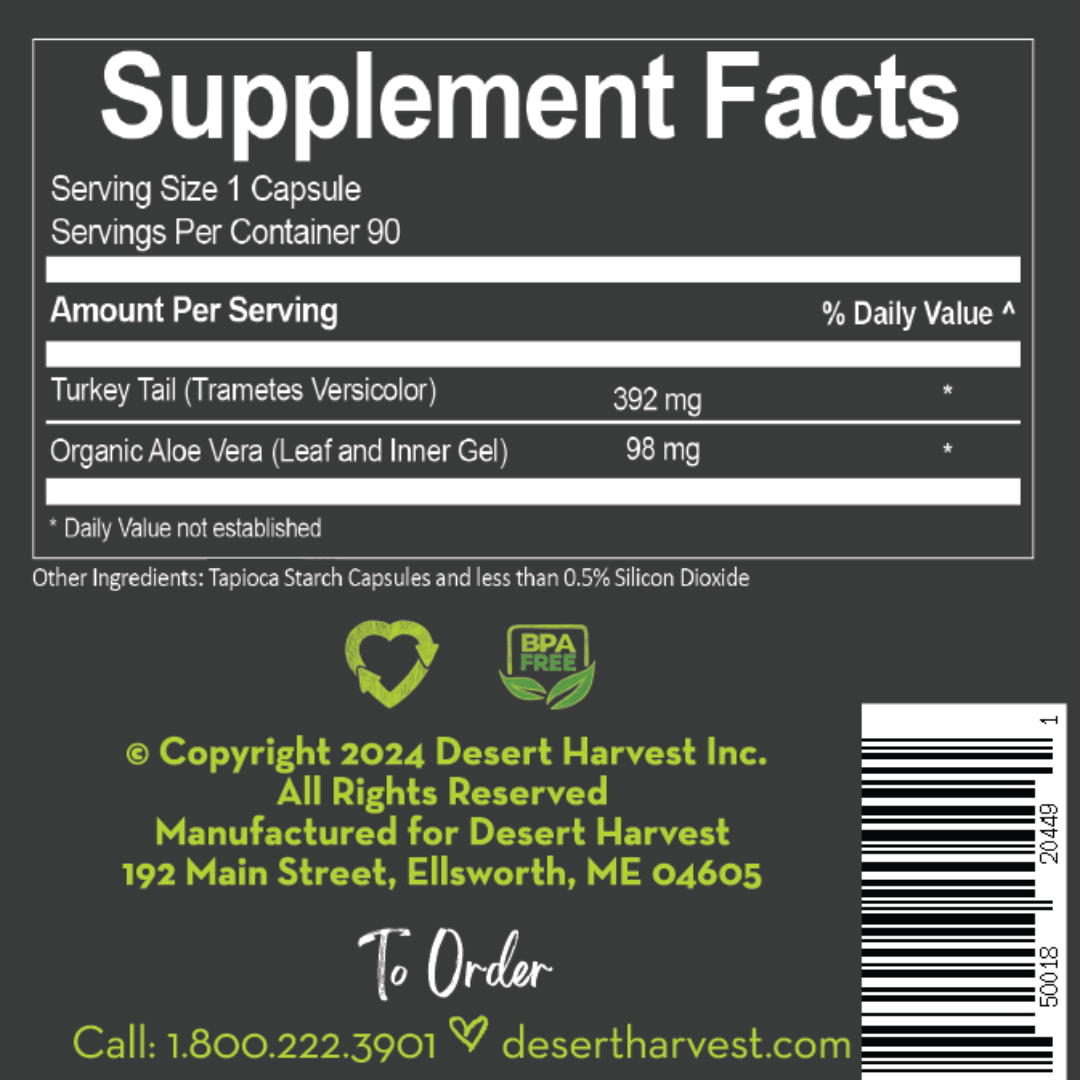 TURKEY TAIL MUSHROOM - (90 Capsules) - Desert Harvest