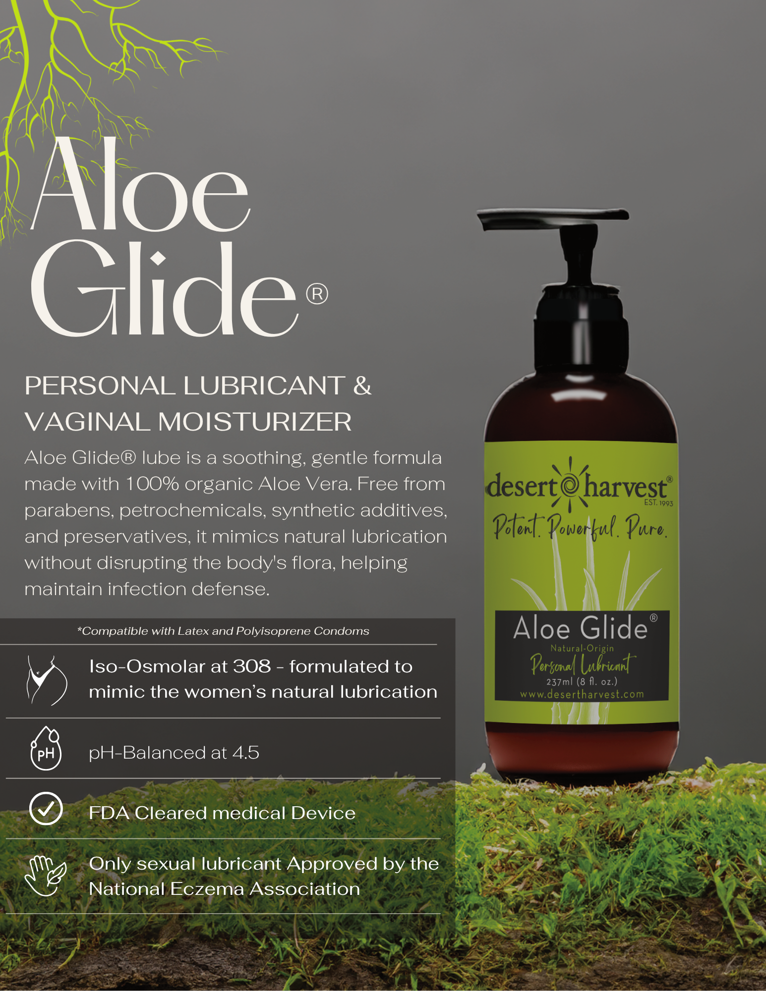 Aloe Glide Vaginal Lubricant | Natural Aloe Vera Lube | Desert Harvest Aloe Glide Vaginal Lubricant | Natural Aloe Vera Lube | Desert Harvest