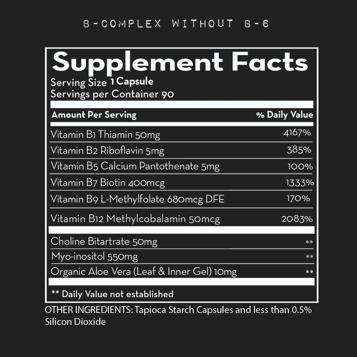B - COMPLEX without B6 - (90 Capsules) - Desert Harvest