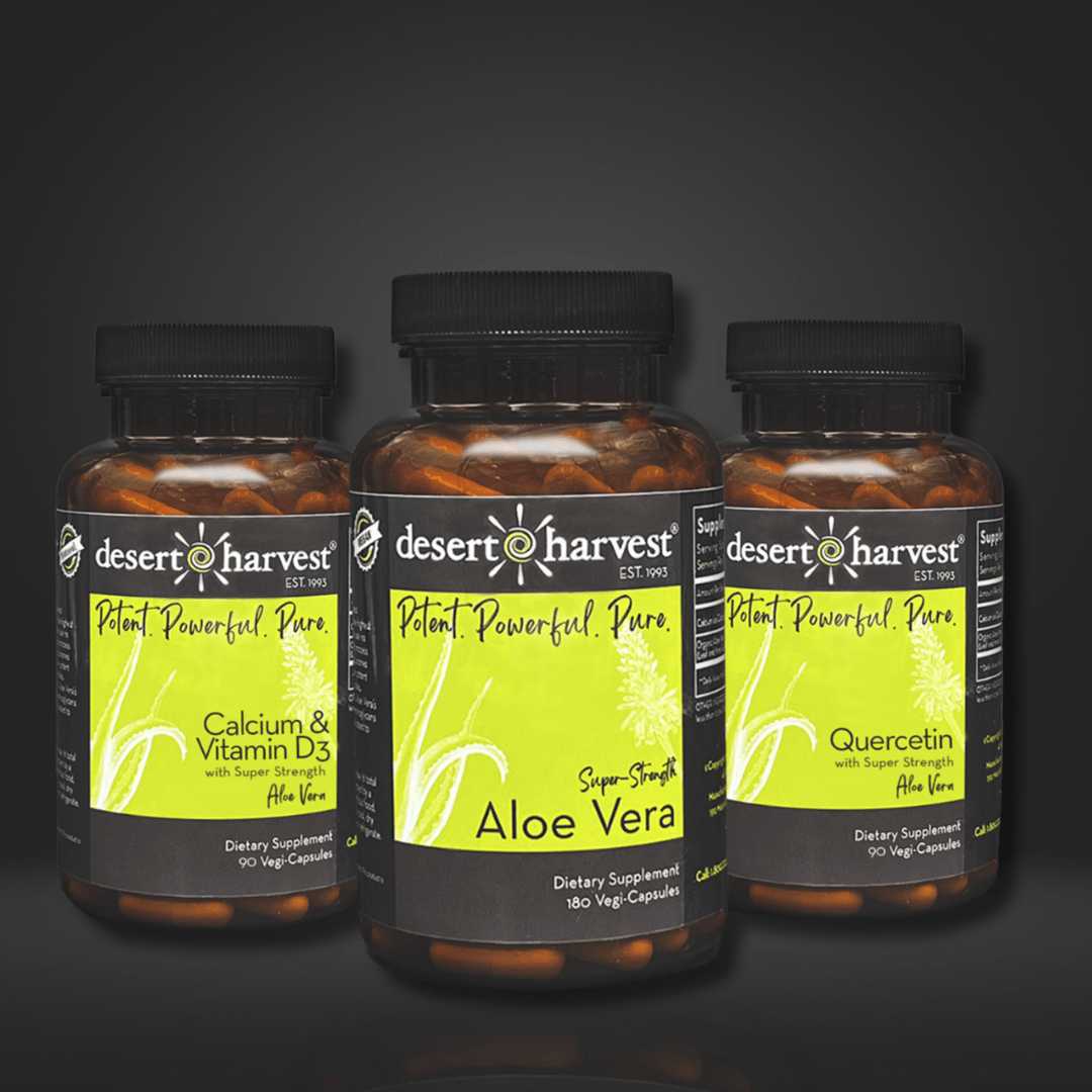 BLADDER SUPPORT BUNDLE - Aloe SSAV 180 + Quercetin + Calcium - Desert Harvest
