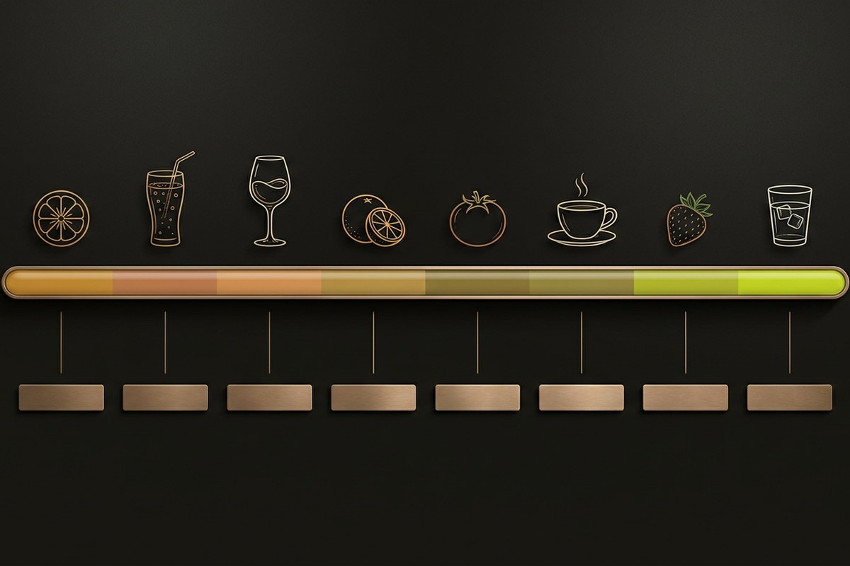 pH scale infographic of common summer foods and drinks from Desert Harvest