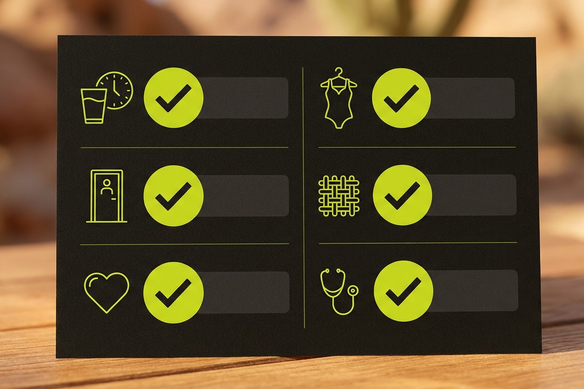 Checklist of summer habits supporting urinary tract wellness from Desert Harvest