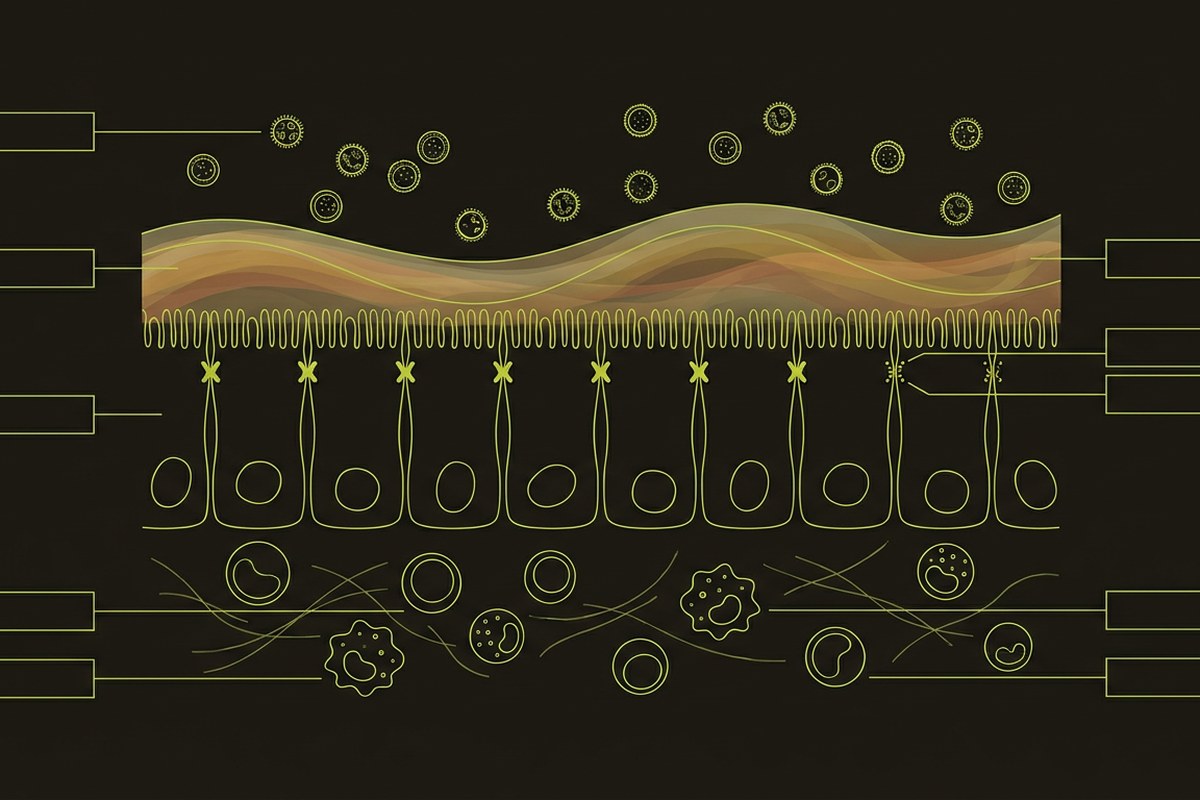 Diagram of the intestinal barrier, tight junctions and gut immune tissue — Desert Harvest