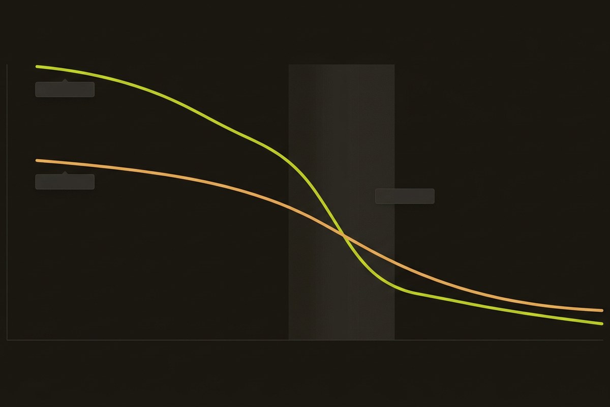 Diagram showing immune aging and estrogen decline converging after 50 — Desert Harvest