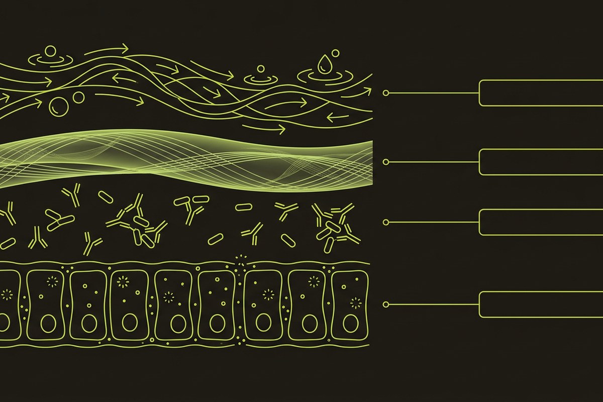 Diagram of the bladder's four innate defenses including the GAG layer and uromodulin — Desert Harvest