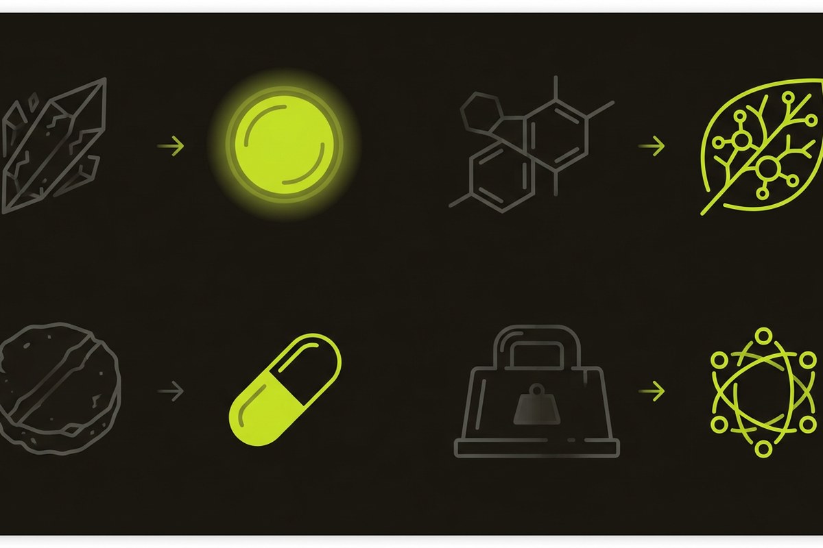 Comparison graphic of gentler nutrient forms used in the Desert Harvest low acid multivitamin