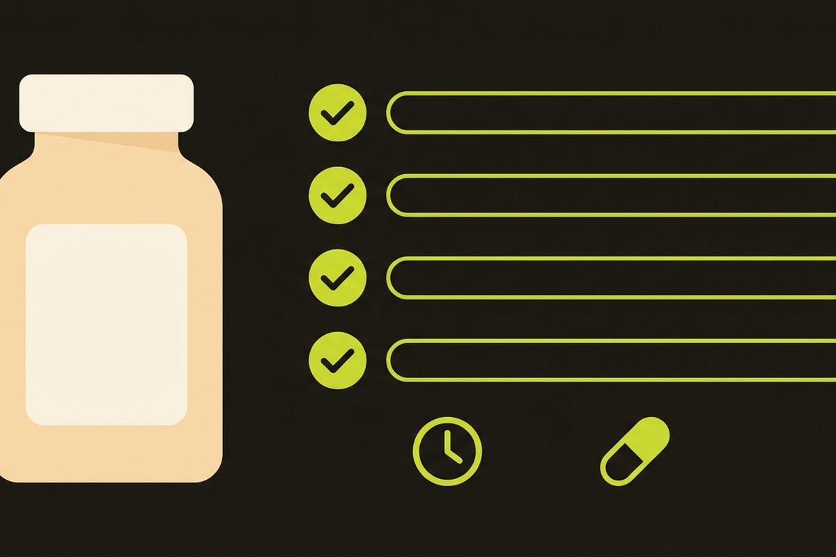 Desert Harvest checklist graphic showing four things to check on any probiotic supplement label