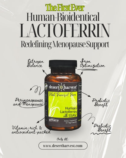 Human Bioidentical Lactoferrin + Aloe Vera for Menopause Support (30 Capsules) - Desert Harvest