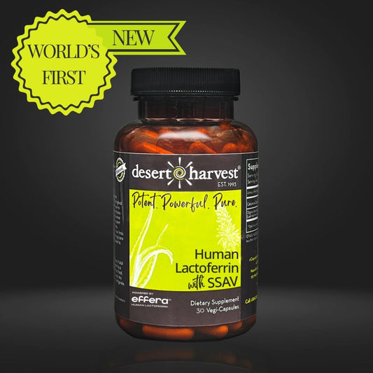 Human Bioidentical Lactoferrin + Aloe Vera for Menopause & Bladder Health (30 Capsules) - Desert Harvest