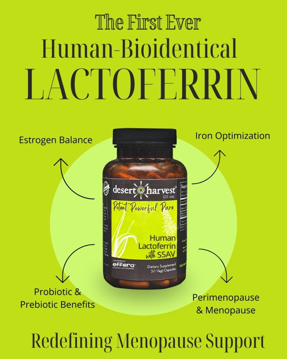 Human Bioidentical Lactoferrin + Aloe Vera for Menopause Support (30 Capsules) - Desert Harvest