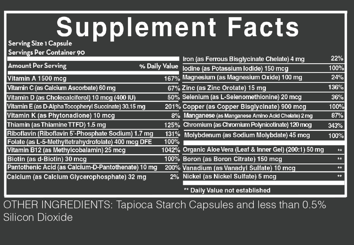 MULTI - VITAMIN - Low Acid - (90 Capsules) - Desert Harvest
