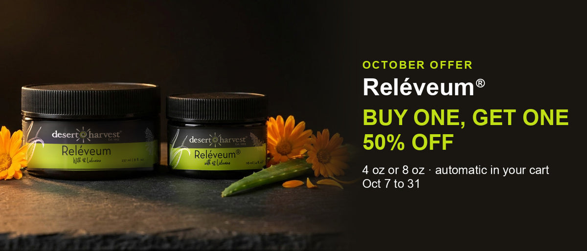 Reléveum 4 oz and 8 oz jars: buy one, get one 50% off, October 7 to 31
